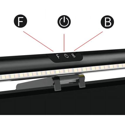 LED Illuminazione touch monitor dimmerabile LED/5W/5V 3000/4000/5000/6000K 42 cm nero