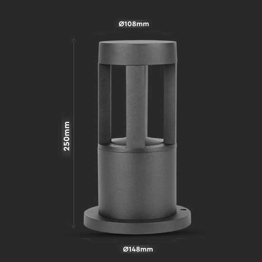 LED Lampada da esterno LED/10W/230V 25cm 4000K IP65 nero