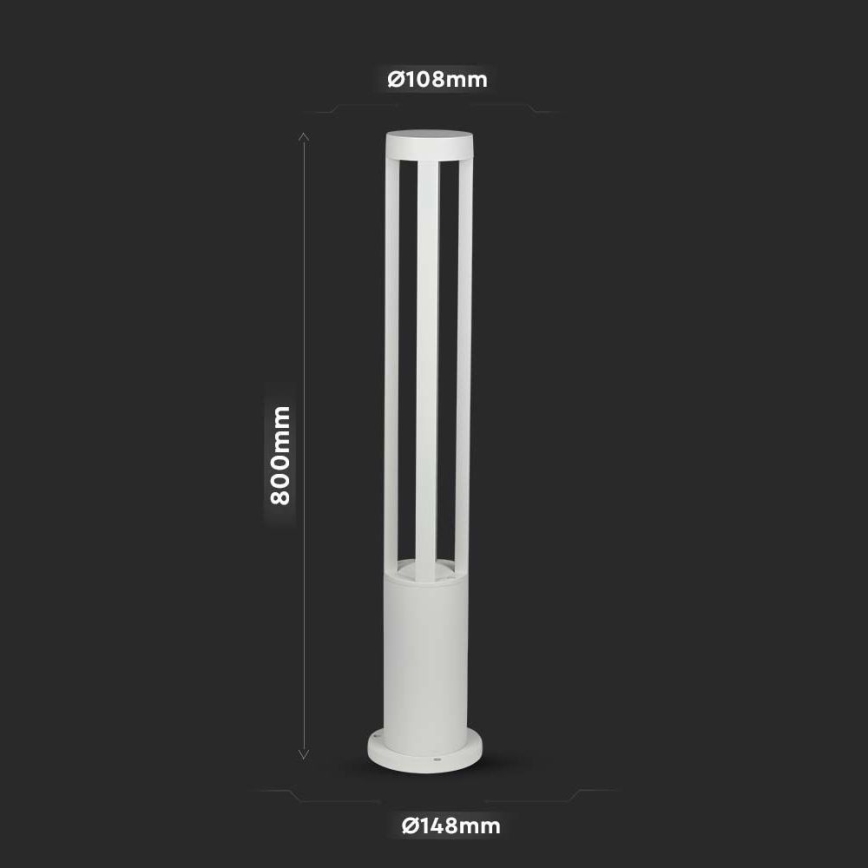 LED Lampada da esterno LED/10W/230V 80cm 6400K IP65 bianco