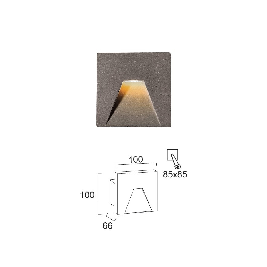 LED Lampada da incasso per esterni SPACE LED/4W/230V IP65 grigio