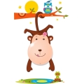 LED Lampada da parete per bambini MONKEY LED/0,6W/3xAAA