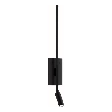 LED Lampada da parete TORCH LED/6W/230V + LED/3W nera