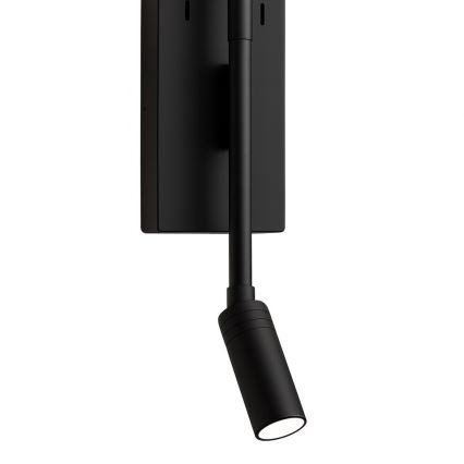 LED Lampada da parete TORCH LED/6W/230V + LED/3W nera