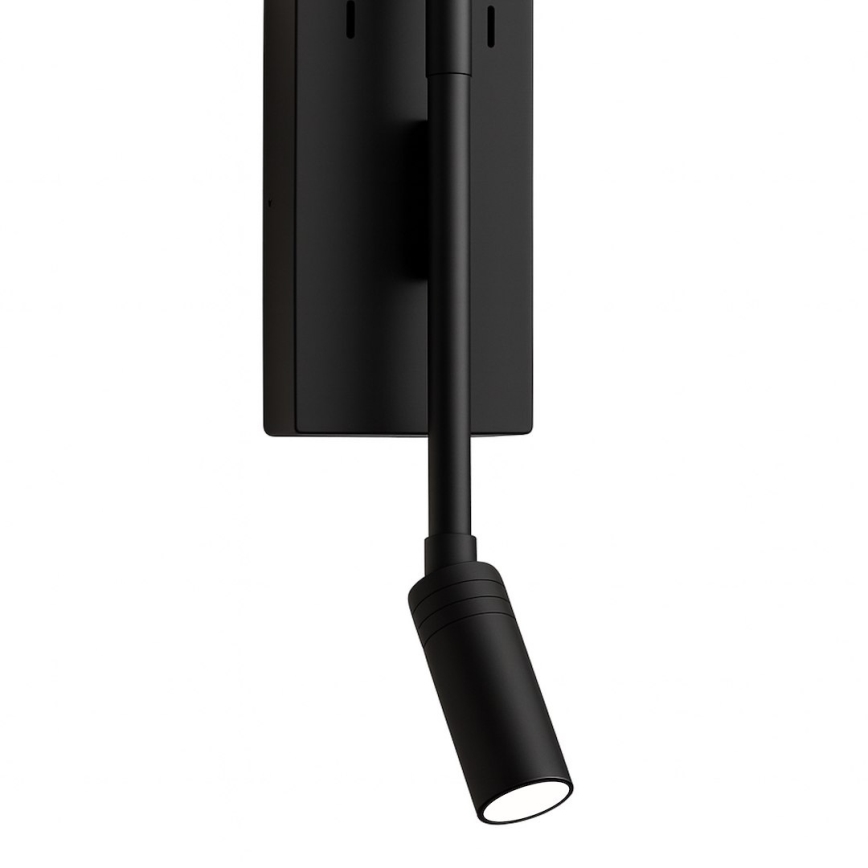 LED Lampada da parete TORCH LED/6W/230V + LED/3W nera