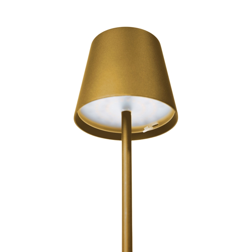Lampada da tavolo LED dimmerabile ricaricabile da esterno 4W/4000 mAh 3000/4000/5500K IP44 dorata