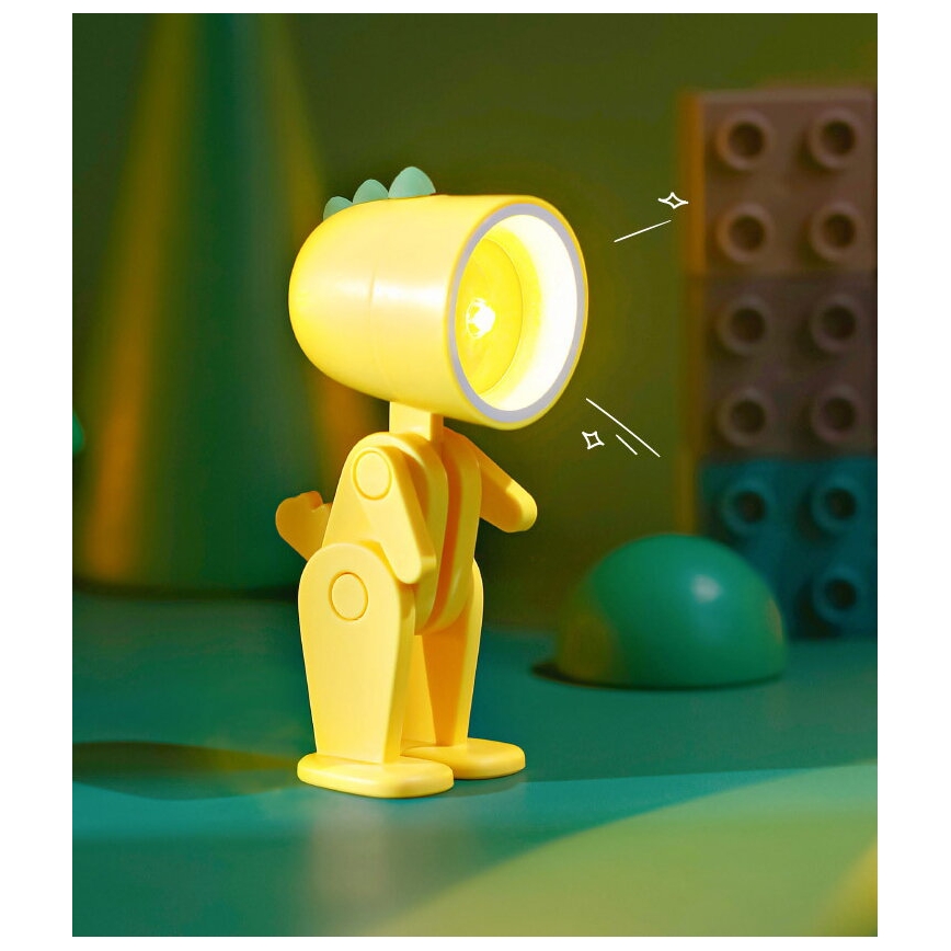 LED Lampada da tavolo LED/0,06W/3xLR41 dinosaurus gialla