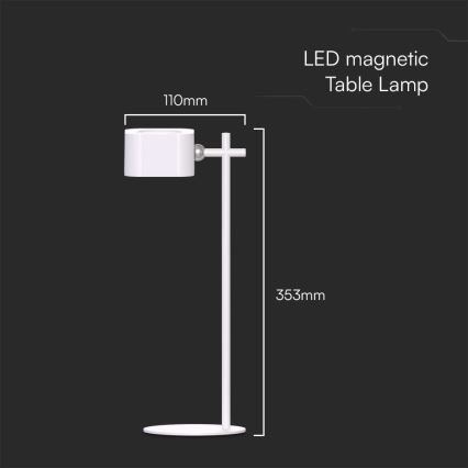 Lampada da tavolo magnetica dimmerabile a LED 4in1 LED/3W/5V 3000-6000K 1800 mAh bianco