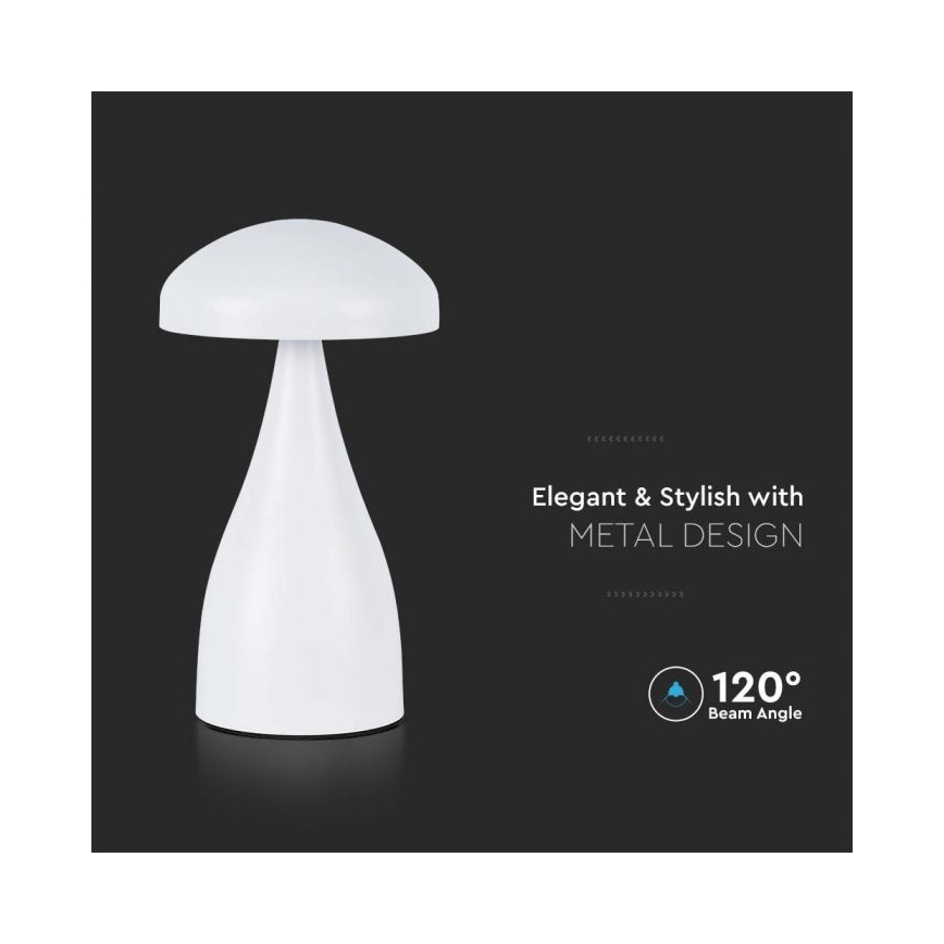 LED Lampada da tavolo touch ricaricabile e dimmerabile LED/1W/5V 3000-6000K 1800 mAh bianco
