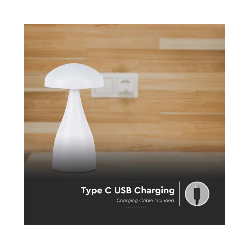 LED Lampada da tavolo touch ricaricabile e dimmerabile LED/1W/5V 3000-6000K 1800 mAh bianco