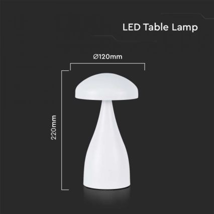 LED Lampada da tavolo touch ricaricabile e dimmerabile LED/1W/5V 3000-6000K 1800 mAh bianco