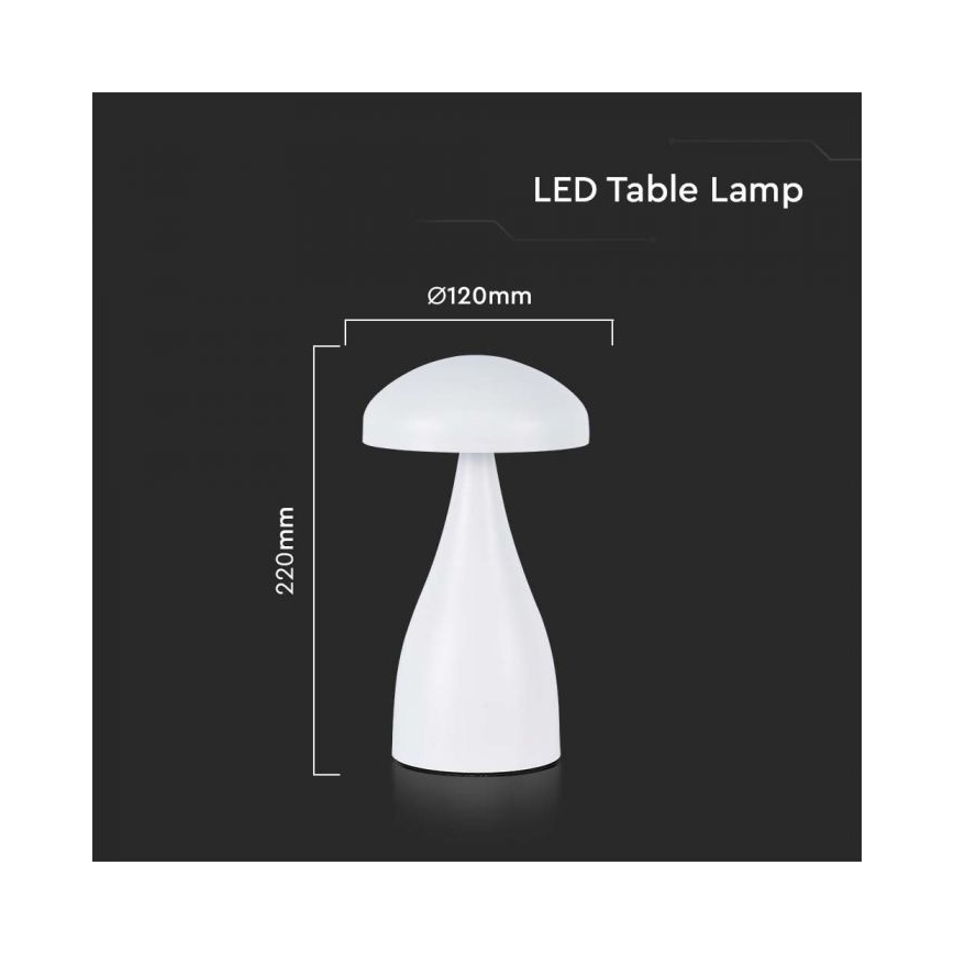 LED Lampada da tavolo touch ricaricabile e dimmerabile LED/1W/5V 3000-6000K 1800 mAh bianco