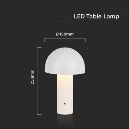 LED Lampada da tavolo touch ricaricabile e dimmerabile LED/1W/5V 3000-6000K 1800 mAh bianco