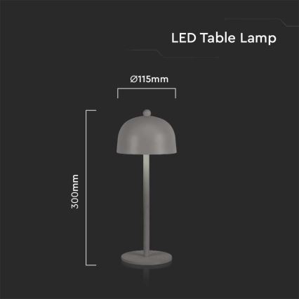 LED Lampada da tavolo touch ricaricabile e dimmerabile LED/1W/5V 3000-6000K 1800 mAh grigio