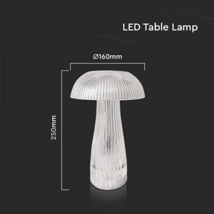 LED Lampada da tavolo touch ricaricabile e dimmerabile LED/1W/5V 3000-6000K 1800 mAh limpido