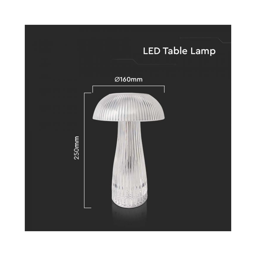 LED Lampada da tavolo touch ricaricabile e dimmerabile LED/1W/5V 3000-6000K 1800 mAh limpido