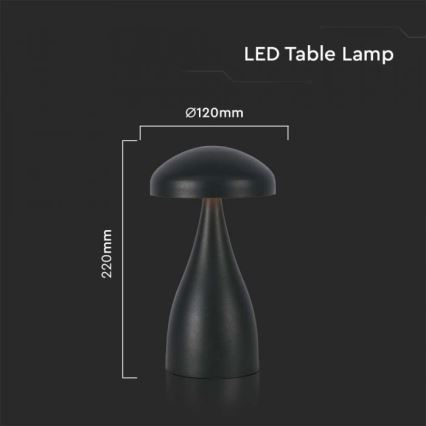 LED Lampada da tavolo touch ricaricabile e dimmerabile LED/1W/5V 3000-6000K 1800 mAh nero