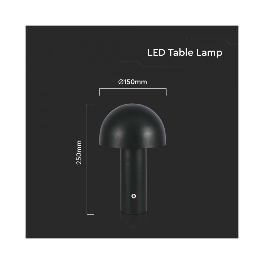 LED Lampada da tavolo touch ricaricabile e dimmerabile LED/1W/5V 3000-6000K 1800 mAh nero