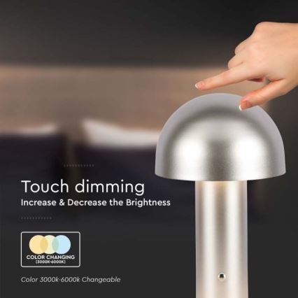 LED Lampada da tavolo touch ricaricabile e dimmerabile LED/1W/5V 3000-6000K 1800 mAh oro