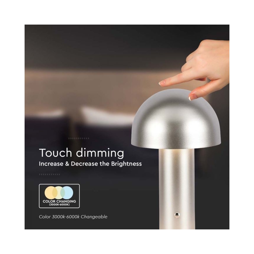 LED Lampada da tavolo touch ricaricabile e dimmerabile LED/1W/5V 3000-6000K 1800 mAh oro