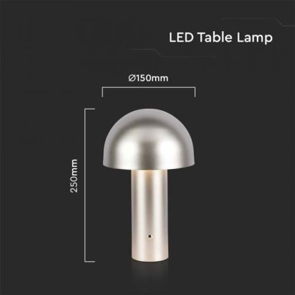 LED Lampada da tavolo touch ricaricabile e dimmerabile LED/1W/5V 3000-6000K 1800 mAh oro