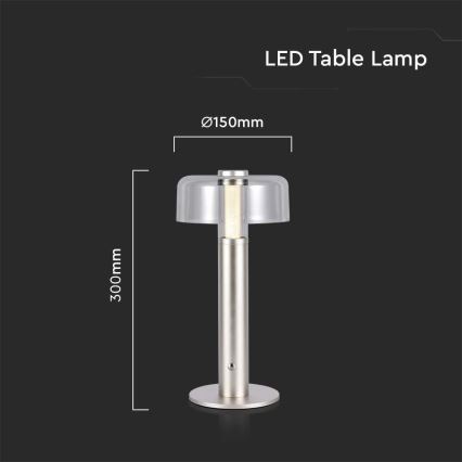 LED Lampada da tavolo touch ricaricabile e dimmerabile LED/1W/5V 3000K 1800 mAh oro