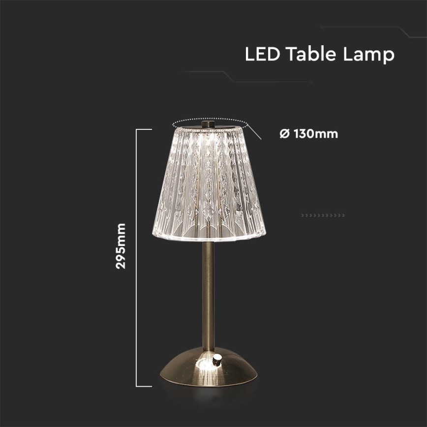 LED Lampada da tavolo touch ricaricabile e dimmerabile LED/2,4W/5V 3000-6000K 1800 mAh cromo lucido