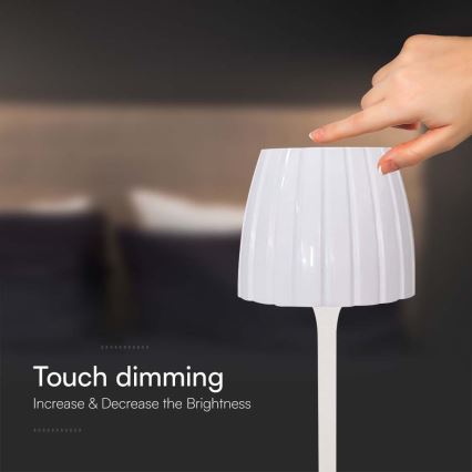 LED Lampada da tavolo touch ricaricabile e dimmerabile LED/2,7W/5V 3000/4000/6000K 1800 mAh bianco