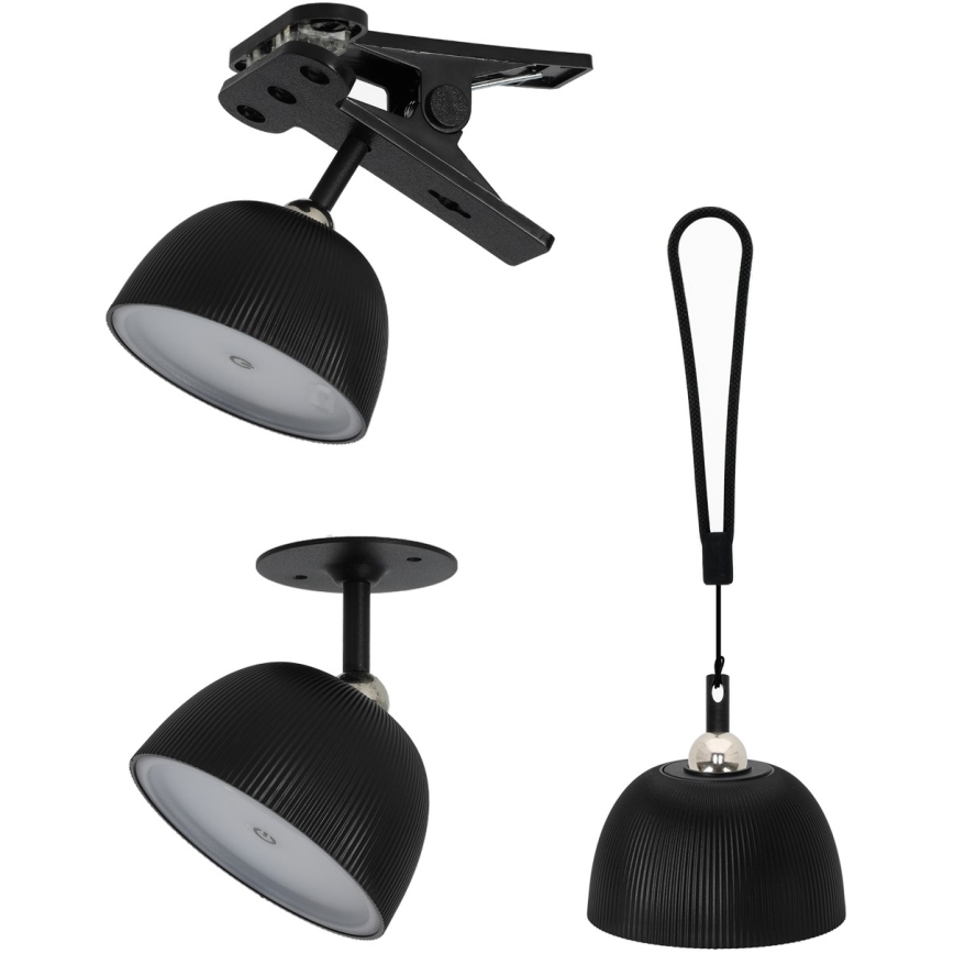 LED Lampada da tavolo ricaricabile dimmerabile LED/3,5W/5V 3000/4000/6500K IP54 nero