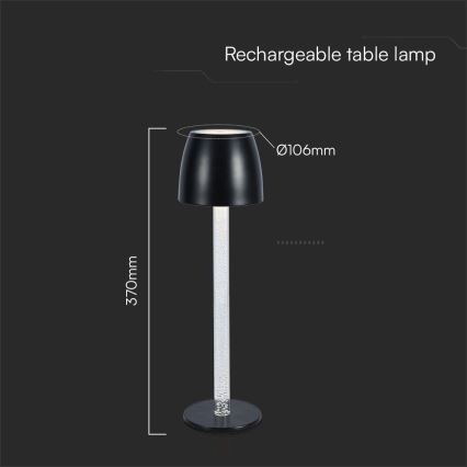 LED Lampada da tavolo touch ricaricabile e dimmerabile LED/3W/5V 3000K 1800 mAh bianco