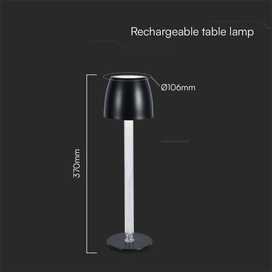 LED Lampada da tavolo touch ricaricabile e dimmerabile LED/3W/5V 3000K 1800 mAh bianco