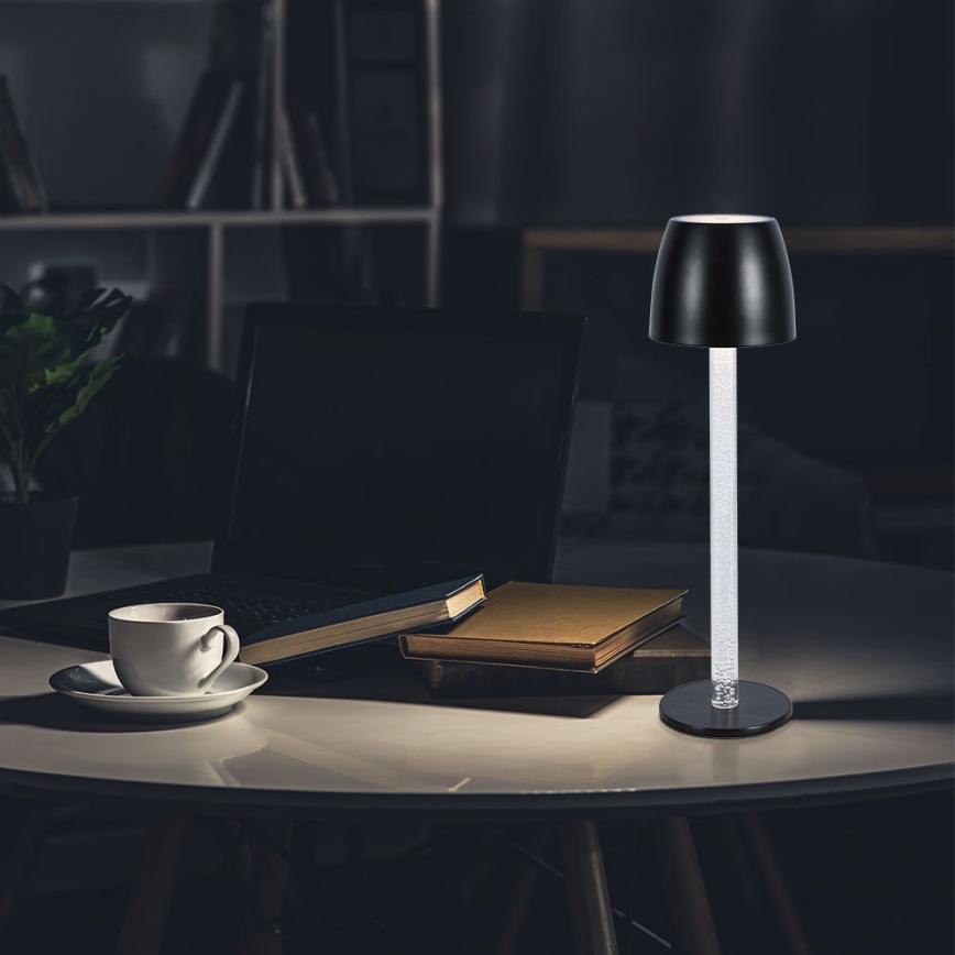LED Lampada da tavolo touch ricaricabile e dimmerabile LED/3W/5V 3000K 1800 mAh nero