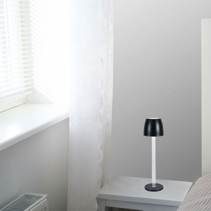LED Lampada da tavolo touch ricaricabile e dimmerabile LED/3W/5V 3000K 1800 mAh nero