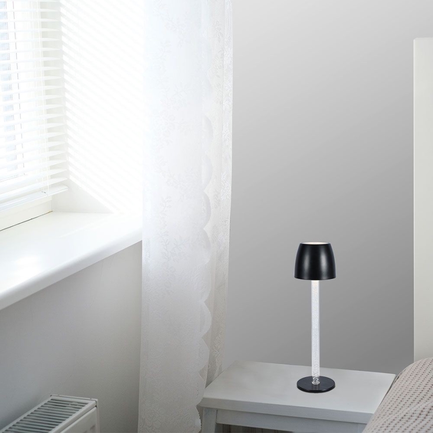 LED Lampada da tavolo touch ricaricabile e dimmerabile LED/3W/5V 3000K 1800 mAh nero