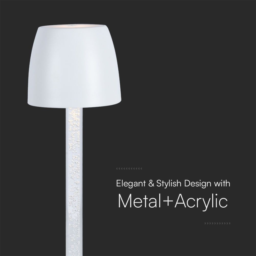 LED Lampada da tavolo touch ricaricabile e dimmerabile LED/3W/5V 3000K 1800 mAh nero