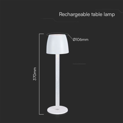 LED Lampada da tavolo touch ricaricabile e dimmerabile LED/3W/5V 3000K 1800 mAh nero