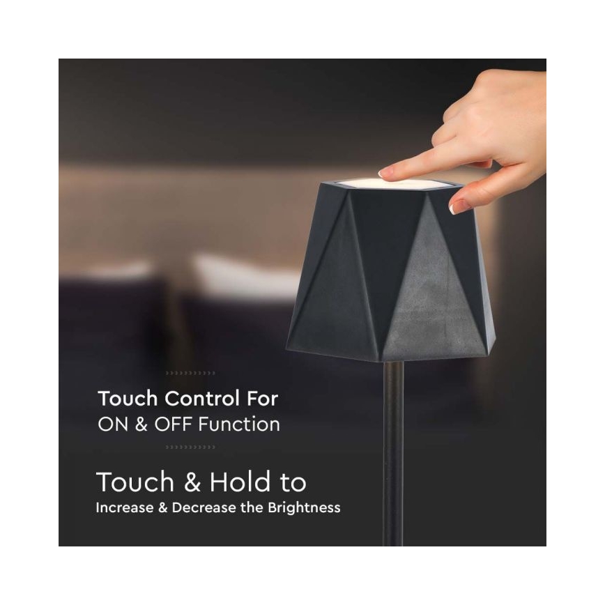 LED Lampada da tavolo touch ricaricabile e dimmerabile LED/4W/5V 3000-6000K 1800 mAh nero