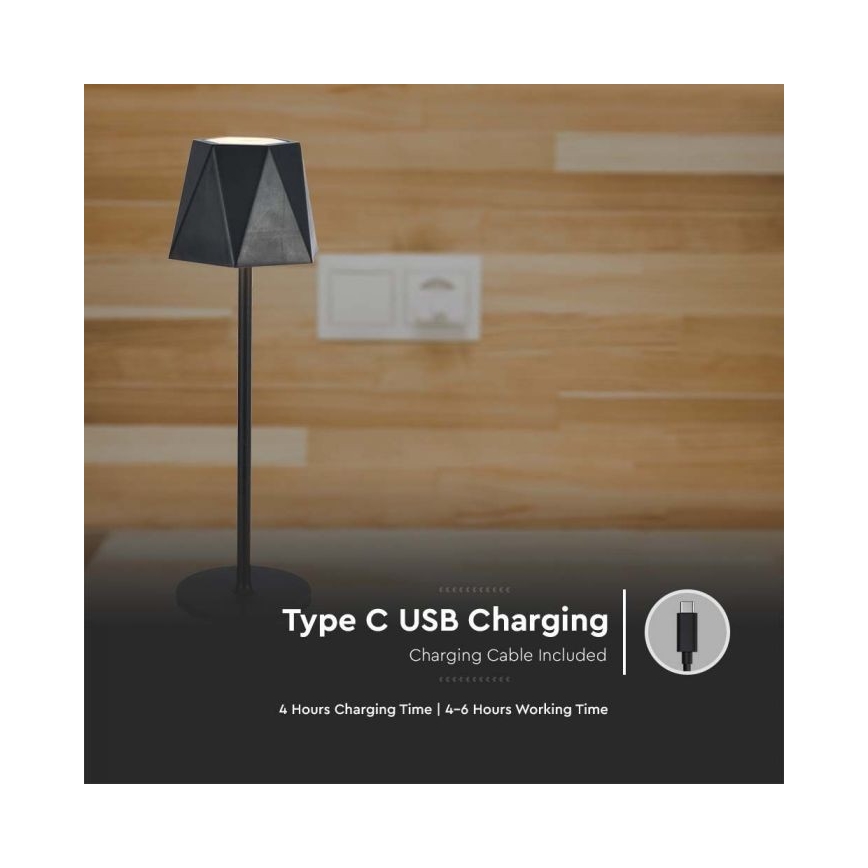 LED Lampada da tavolo touch ricaricabile e dimmerabile LED/4W/5V 3000-6000K 1800 mAh nero