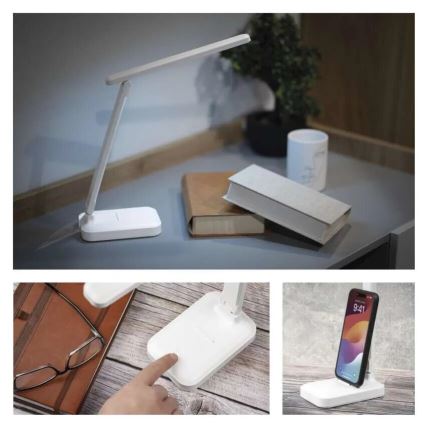 LED Lampada da tavolo ricaricabile dimmerabile LED/5W/3,7V 3000K/4000K/6500K 800mAh bianco