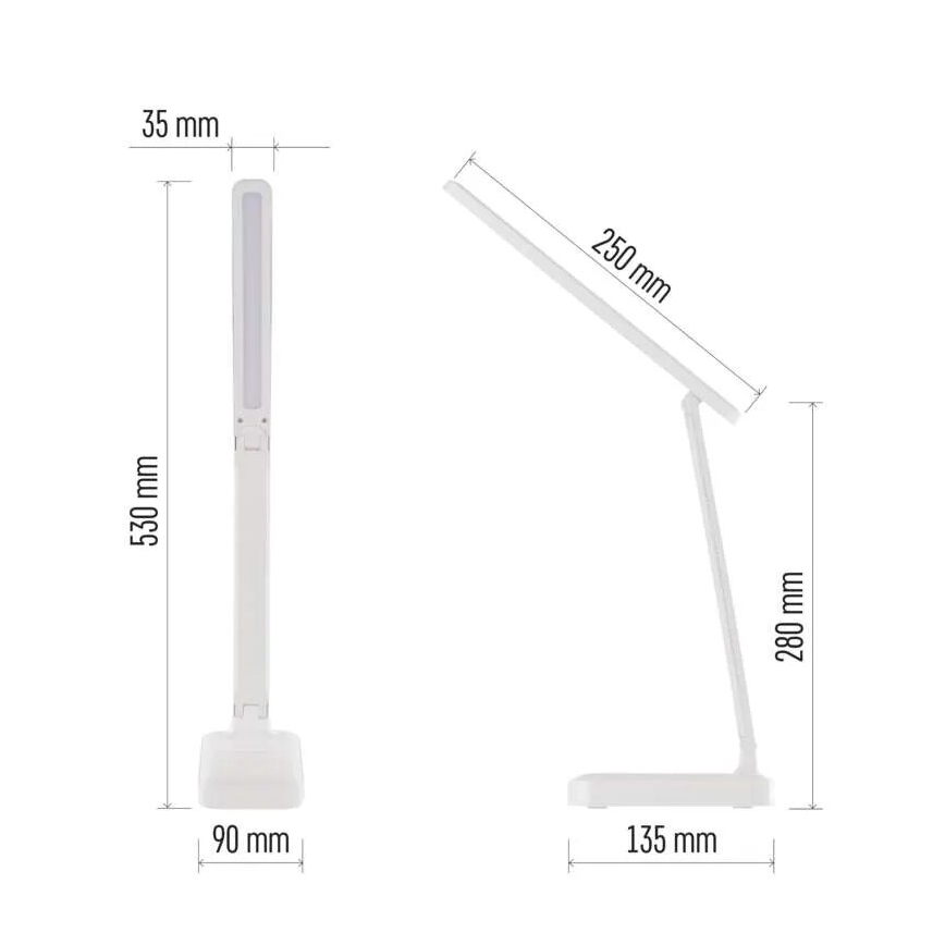 LED Lampada da tavolo ricaricabile dimmerabile LED/5W/3,7V 3000K/4000K/6500K 800mAh bianco