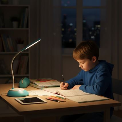 LED Lampada da tavolo ricaricabile dimmerabile VISUA LED/5W/5V 3000-5000K 1200 mAh blu