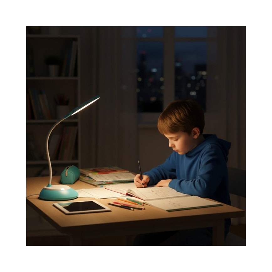 LED Lampada da tavolo ricaricabile dimmerabile VISUA LED/5W/5V 3000-5000K 1200 mAh blu