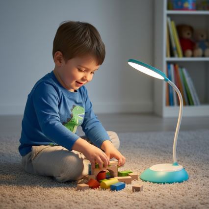 LED Lampada da tavolo ricaricabile dimmerabile VISUA LED/5W/5V 3000-5000K 1200 mAh blu
