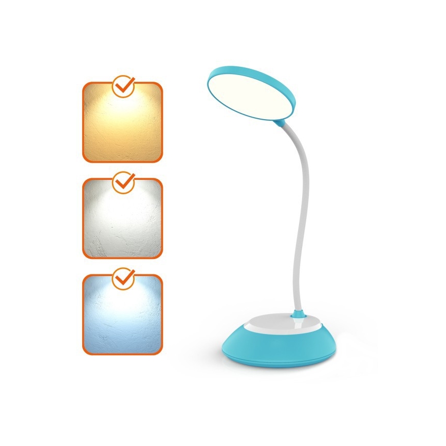 LED Lampada da tavolo ricaricabile dimmerabile VISUA LED/5W/5V 3000-5000K 1200 mAh blu