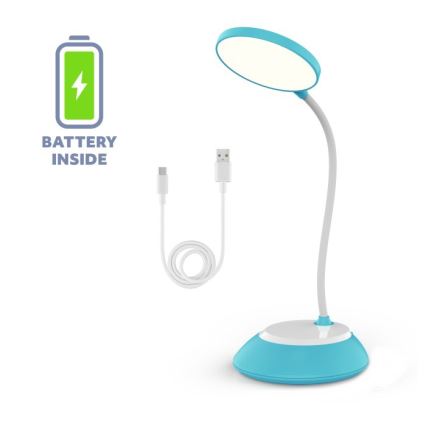 LED Lampada da tavolo ricaricabile dimmerabile VISUA LED/5W/5V 3000-5000K 1200 mAh blu