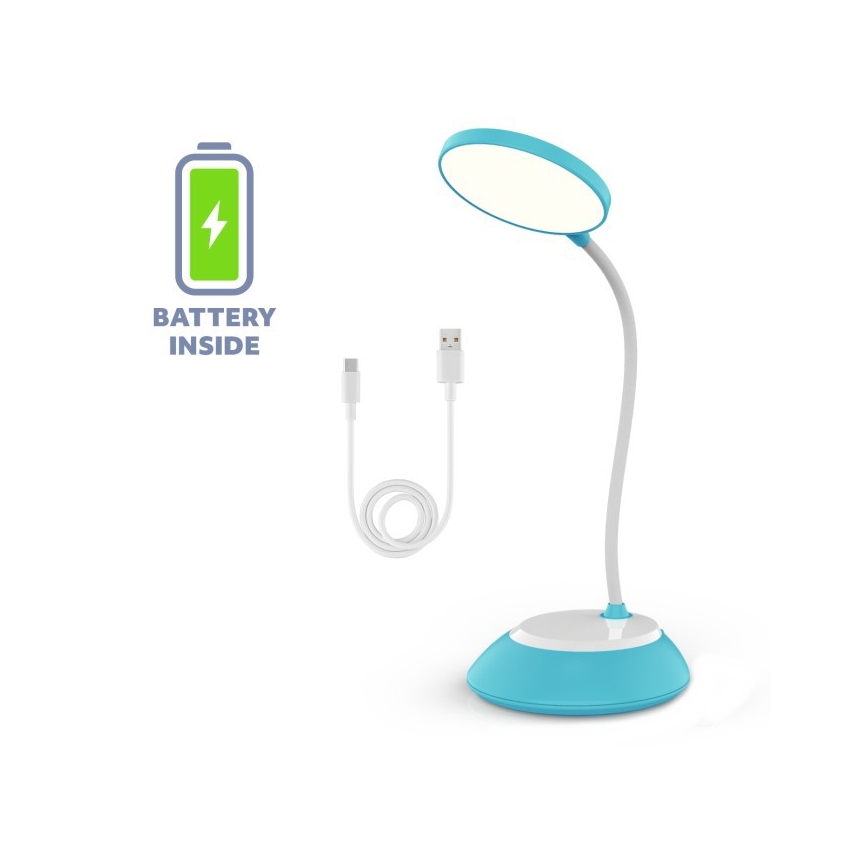 LED Lampada da tavolo ricaricabile dimmerabile VISUA LED/5W/5V 3000-5000K 1200 mAh blu
