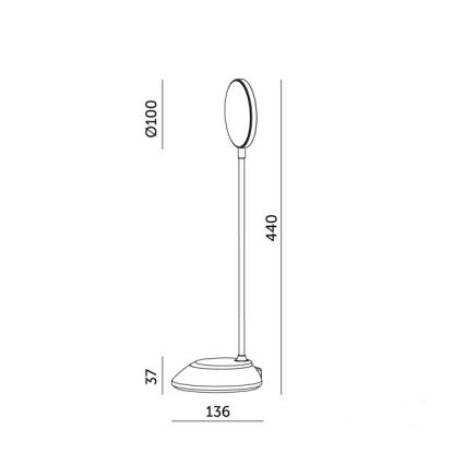 LED Lampada da tavolo ricaricabile dimmerabile VISUA LED/5W/5V 3000-5000K 1200 mAh bianco