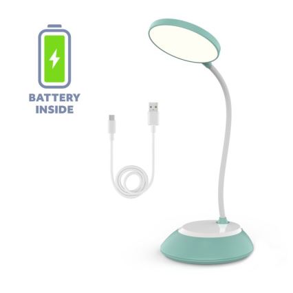 LED Lampada da tavolo ricaricabile dimmerabile VISUA LED/5W/5V 3000-5000K 1200 mAh turchese