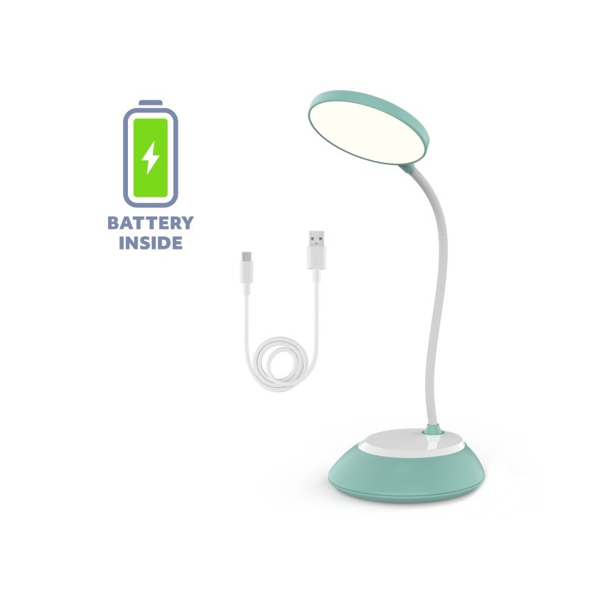 LED Lampada da tavolo ricaricabile dimmerabile VISUA LED/5W/5V 3000-5000K 1200 mAh turchese