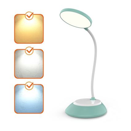 LED Lampada da tavolo ricaricabile dimmerabile VISUA LED/5W/5V 3000-5000K 1200 mAh turchese