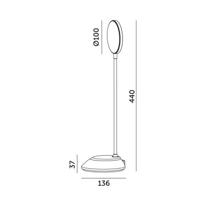 LED Lampada da tavolo ricaricabile dimmerabile VISUA LED/5W/5V 3000-5000K 1200 mAh turchese